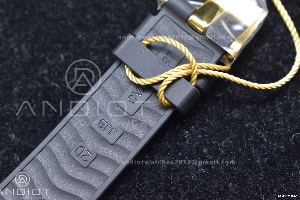 HighQuality RMF Edition in Moonshine Best Strap YG Dial Gold Black Rubber Moonwatch Speedmaster 456 on YG Manual Chrono 0216